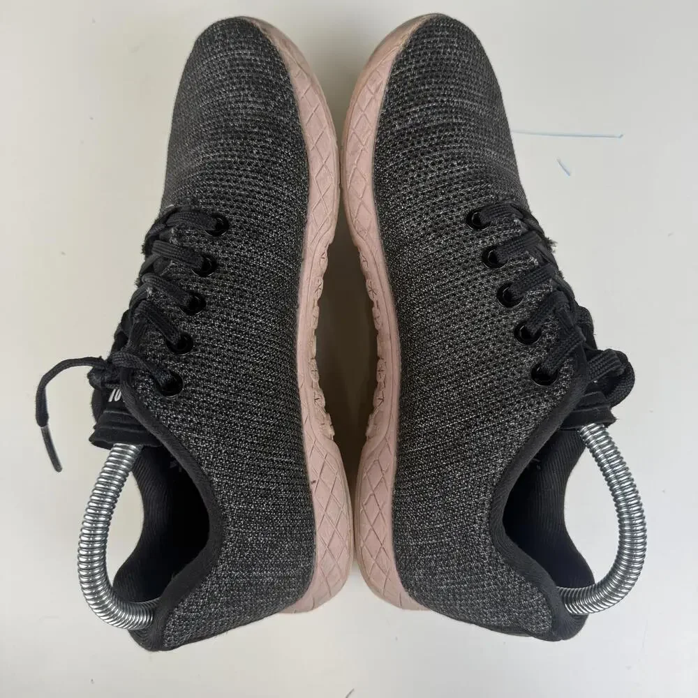 NoBull Black Gum Trainer Crossfit Shoes Pink Soles Women Size 9 Men Size 6.5
